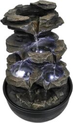 15.7" High Rock Cascading Tabletop Fountain, Zen Meditation Indoor Waterfall Fea... - Image 7