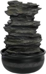 15.7" High Rock Cascading Tabletop Fountain, Zen Meditation Indoor Waterfall Fea... - Image 8