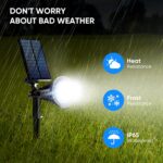 KEV 800 Lumens Solar Spot Lights Outdoor,18 LEDs Solar Flood Lights with 2 Modes... - Image 6