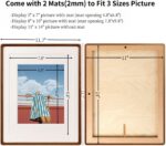 FLECHAZO 11x14 Picture Frame Wood with 5x7 and 8x10 Mat,Natural Solid Walnut Woo... - Image 4