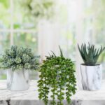 Winlyn Set of 3 Small Artificial Succulent Potted Plants Fake Aloe Hops String o... - Image 9