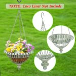 Set of 2 Metal Hanging Planters,Hand-Crafted Rusty Hanging Basket Plant Holder f... - Image 4
