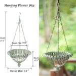 Set of 2 Metal Hanging Planters,Hand-Crafted Rusty Hanging Basket Plant Holder f... - Image 5