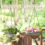Set of 2 Metal Hanging Planters,Hand-Crafted Rusty Hanging Basket Plant Holder f... - Image 6