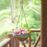 Set of 2 Metal Hanging Planters,Hand-Crafted Rusty Hanging Basket Plant Holder f... - Image 7