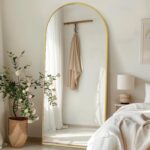 76"X34" Large Floor Mirror Full Length, Gold Arched Full Length Mirror with Stan... - Image 3
