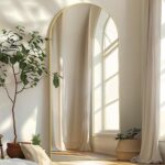 76"X34" Large Floor Mirror Full Length, Gold Arched Full Length Mirror with Stan... - Image 4