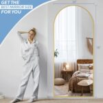 76"X34" Large Floor Mirror Full Length, Gold Arched Full Length Mirror with Stan... - Image 5