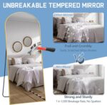 76"X34" Large Floor Mirror Full Length, Gold Arched Full Length Mirror with Stan... - Image 9