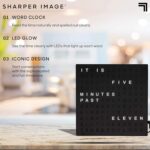 Sharper Image LED Word Digital Clock, 7.75", Black Finish, Light-Up Desk & Wall ... - Image 5