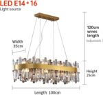 Chaner LED Crystal Chaner Brass d den Creative Light Luxury Living Room lamp Pos... - Image 3