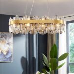 Chaner LED Crystal Chaner Brass d den Creative Light Luxury Living Room lamp Pos... - Image 4