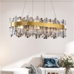 Chaner LED Crystal Chaner Brass d den Creative Light Luxury Living Room lamp Pos... - Image 6