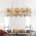 Chaner LED Crystal Chaner Brass d den Creative Light Luxury Living Room lamp Pos... - Image 8