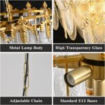 KELUOLY Modern Large Crystal Chandelier, 4-Layer Gold Glass Chandelier, 12 Light... - Image 5