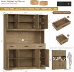 HOSTACK 71" Tall Pantry Cabinet with Charging Station, 55" Wide Kitchen Pantry S... - Image 4