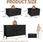 SHAWKEN Fabric Dresser with One-Piece Steel Frame,5 Drawer Dresser for Closet Or... - Image 4
