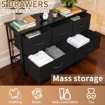 SHAWKEN Fabric Dresser with One-Piece Steel Frame,5 Drawer Dresser for Closet Or... - Image 5