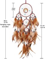 Premium Crystal Turquoise Tree of Life Five Rings Dreamcatcher Hanging Decoratio... - Image 4