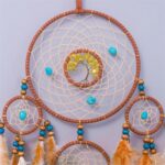 Premium Crystal Turquoise Tree of Life Five Rings Dreamcatcher Hanging Decoratio... - Image 5