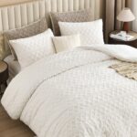 Andency Fluffy Sherpa Queen Comforter Set, Super Soft White Fleece Warm Bedding ... - Image 4