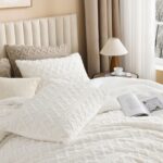 Andency Fluffy Sherpa Queen Comforter Set, Super Soft White Fleece Warm Bedding ... - Image 6