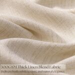 Oatmeal Linen Curtains 96 Inch Length 2 Panels Set Light Filtering Semi Sheer Gr... - Image 3