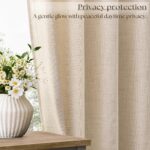 Oatmeal Linen Curtains 96 Inch Length 2 Panels Set Light Filtering Semi Sheer Gr... - Image 5