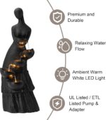Glitzhome 39.75" H Modern Abstract Women Sculpture Outdoor Water Fountain, 5 Tie... - Image 4