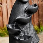 Glitzhome 39.75" H Modern Abstract Women Sculpture Outdoor Water Fountain, 5 Tie... - Image 8