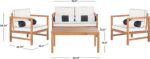SAFAVIEH Outdoor Collection Montez Natural/ White Cushions/ Striped Bolster Pill... - Image 5