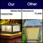 Outdoor Post Light 10X10 in, Column Light,Wired Lantern Column Lamp 110-240V(12-... - Image 3