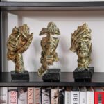 3 Pcs Thinker Statue, Silence is Gold Abstract Art Figurine, Hear No Evil Speak ... - Image 4