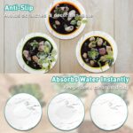 VinBee Plant Coasters Mats 4PC White Marble Veining Plant Saucer 6 Inch Flower P... - Image 4