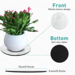 VinBee Plant Coasters Mats 4PC White Marble Veining Plant Saucer 6 Inch Flower P... - Image 8
