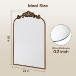 USHOWER Gold Anthropologie Vintage Mirrors for Wall, 24" x 36" Antique Baroque S... - Image 7