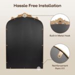 USHOWER Gold Anthropologie Vintage Mirrors for Wall, 24" x 36" Antique Baroque S... - Image 8