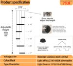 Luxury Large 6 Ring Chandelier Modern Black Dimmable LED Crystal Chandelier for ... - Image 3