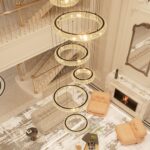 Luxury Large 6 Ring Chandelier Modern Black Dimmable LED Crystal Chandelier for ... - Image 8