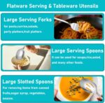 Serving Utensils, 15 Pcs Stainless Steel Large Flatware Serving Tools Kit, Inclu... - Image 3