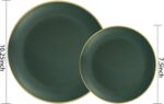 PULOTE 100PCS Green Plastic Plates - Green Disposable Plates With Gold Rim - Inc... - Image 3