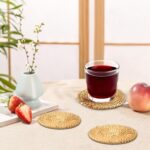 Handmade Rattan Coasters Set of 6 with Holder -Boho Wicker Coasters for Drinks, ... - Image 6
