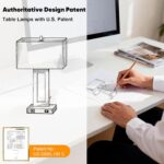 22’’ Table Lamps for Bedrooms Set of 2, Gold Bedside USB Desk Lamp with AC Outle... - Image 3