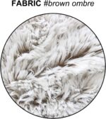 Uhomy 2 Packs Fluffy Accent Pillows Cover 20"x20", Soft Brown Ombre Artificial F... - Image 3