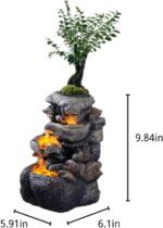 Tolevoit Tabletop Water Fountain with LED Lighting for Indoor Decor and Ambiance... - Image 3