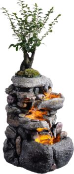 Tolevoit Tabletop Water Fountain with LED Lighting for Indoor Decor and Ambiance... - Image 5