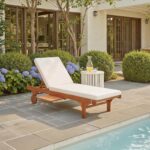 SAFAVIEH Outdoor Collection Newport Natural/ Beige Cushion Built-in Side Table A... - Image 3
