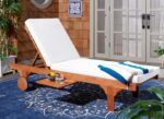 SAFAVIEH Outdoor Collection Newport Natural/ Beige Cushion Built-in Side Table A... - Image 8