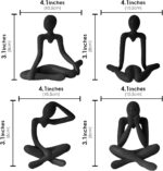 LUWOO 4 Pack Plastic Thinker Statue Decor, Abstract Style Sculptures Decoration,... - Image 3