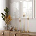 Iron Taper Candle Holder Set of 3 - Decorative Tall Candle Stand, Candlestick Ho... - Image 5